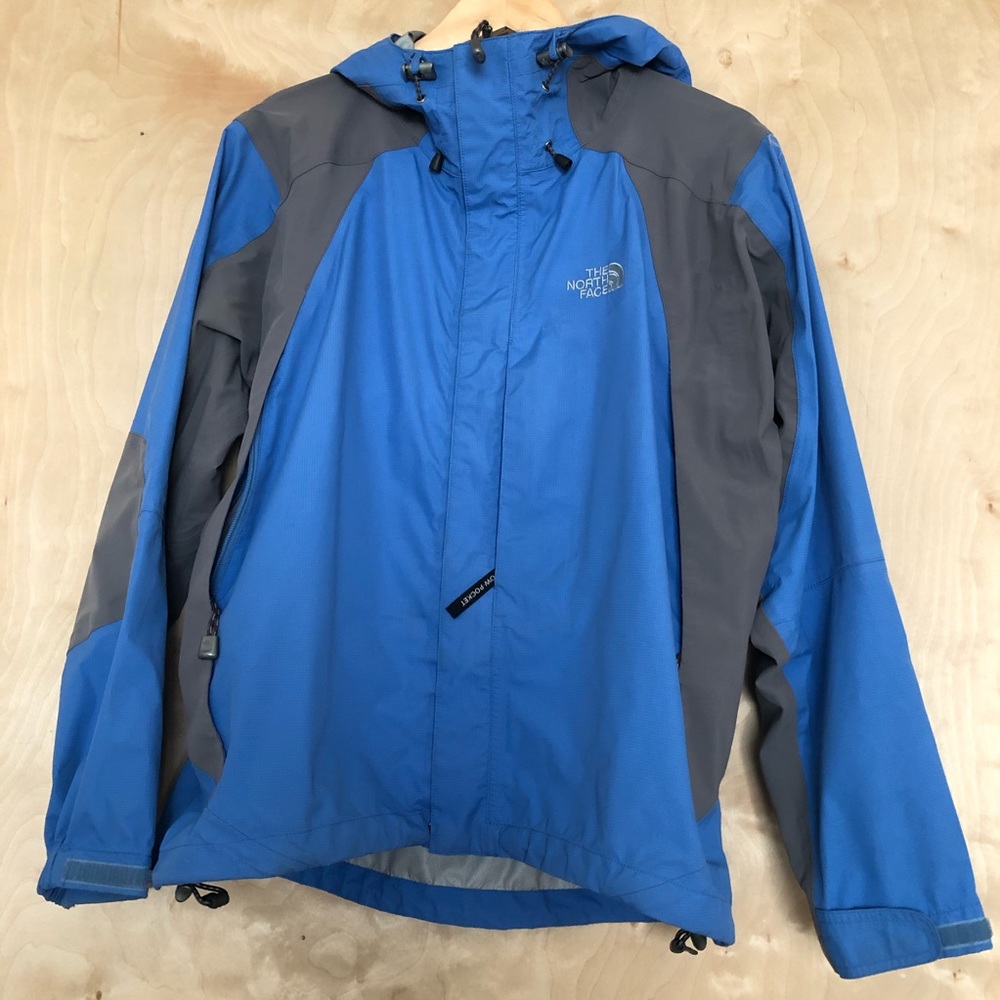 North Face HyVent zip rain jacket, blue/gray, L